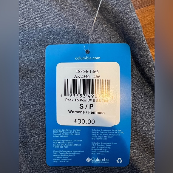 Columbia Peak to Point II T-Shirt Size Small NWT - Picture 5 of 5